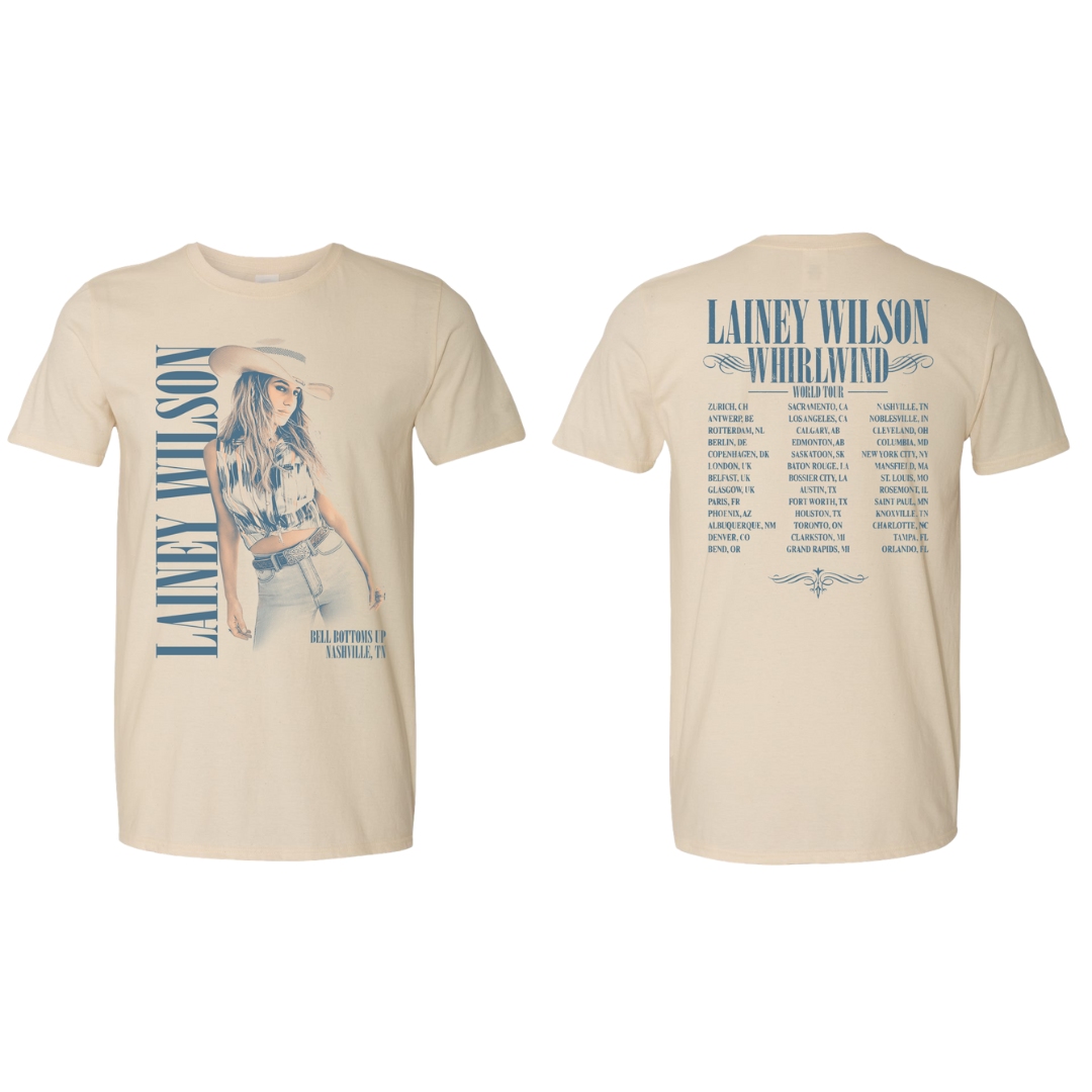 DISCONTINUED AM- Lainey Wilson Whirlwind Tour Date Tee